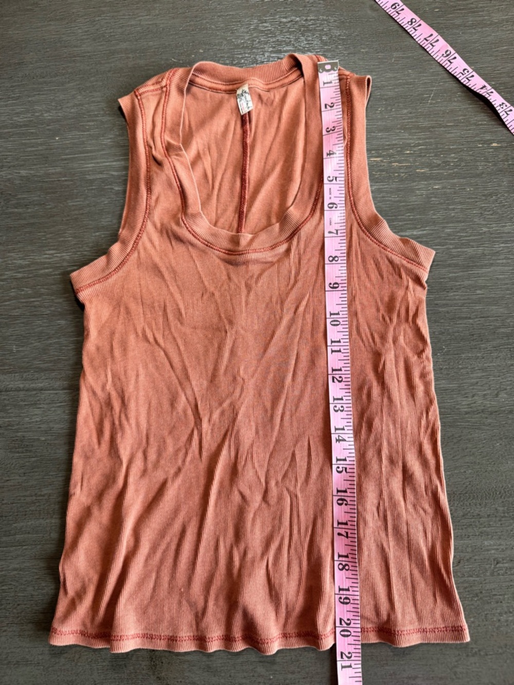 Free People Burnt Orange Ribbed Intimately Tank Top Shirt M - Picture 9 of 9